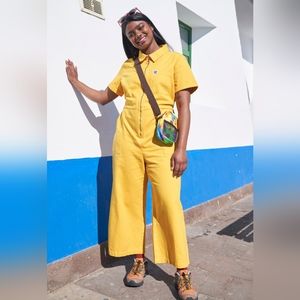 NWT Lucy and Yak Ragan Jumpsuit: ORGANIC COTTON - Freesia Yellow